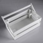 Кашпо деревянное 24.5×13.5×9 см "Двушка Лайт", двухреечное, белый Дарим Красиво - Фото 4