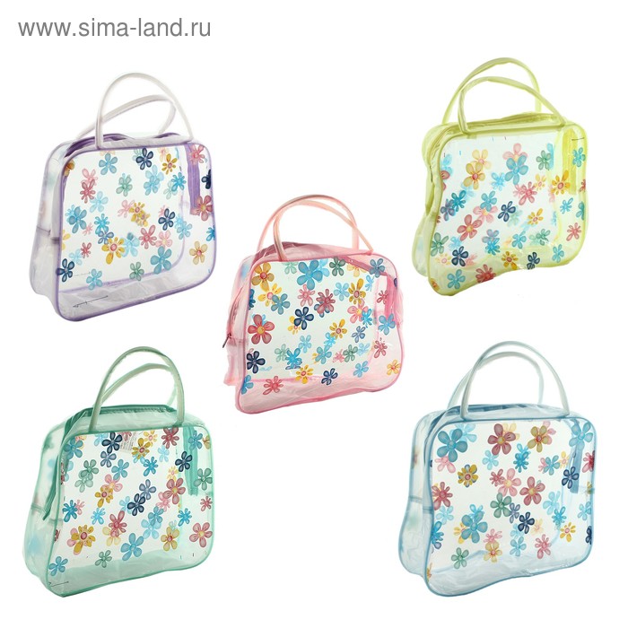 Косметичка банная прозрачная "Ромашка", микс - Фото 1