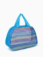 Косметичка-сумка на молнии в сетку, большая, с ручками, в полоску, МИКС - Фото 4