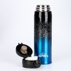 Термос Мастер К «Топ», 500 мл, 6.5×21.5 см, сохраняет тепло 8 ч, нержавеющая сталь, чёрный, синий - Фото 2