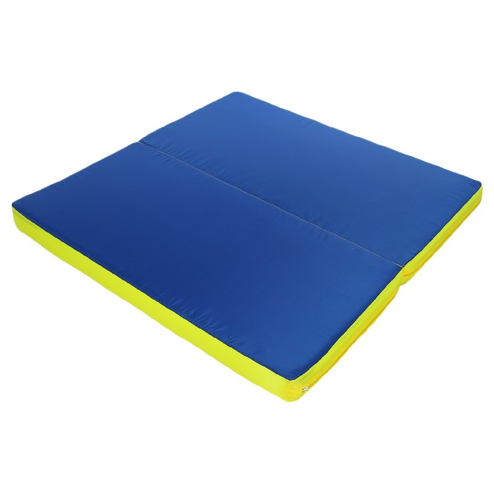 Мат ONLYTOP, 100х100х8 см, 1 сложение, цвет синий/жёлтый - фото 1909879026