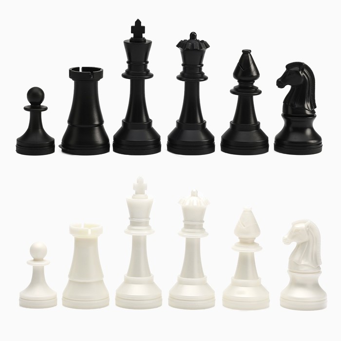 Шахматные фигуры турнирные, пластик, король h-10.5 см, пешка h-5 см - фото 1906948128