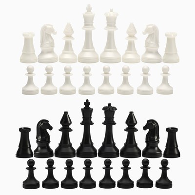 Шахматные фигуры турнирные, пластик, король h=10.5 см, пешка h=5 см