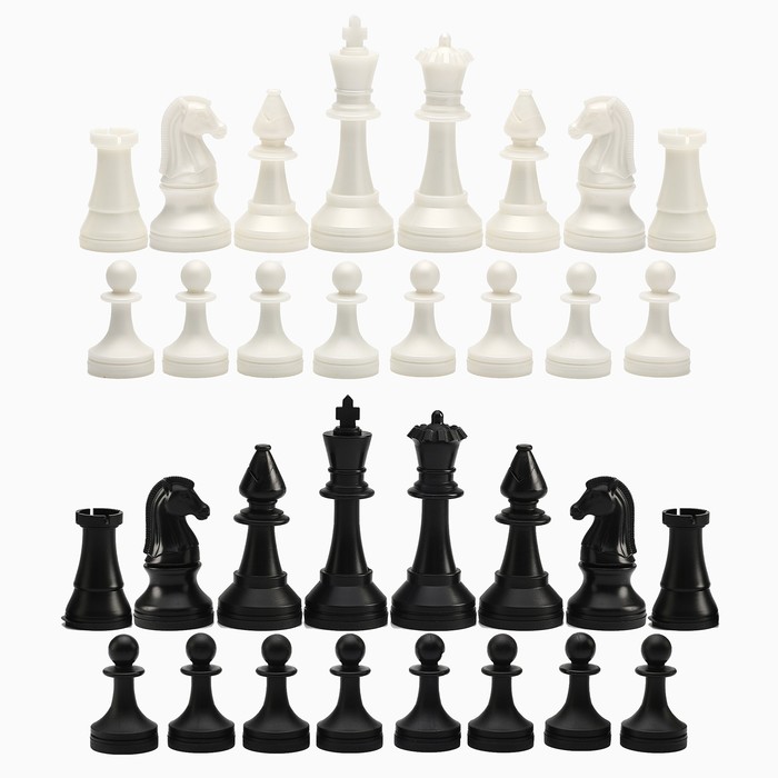Шахматные фигуры турнирные, пластик, король h-10.5 см, пешка h-5 см - фото 1906948129