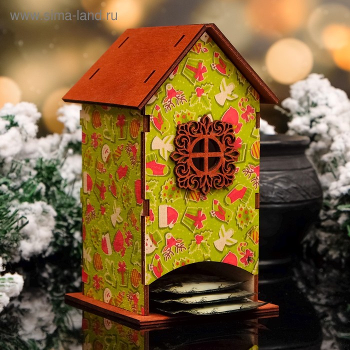 Чайный домик "Новогодние подарки", 8,5х9х18см - Фото 1