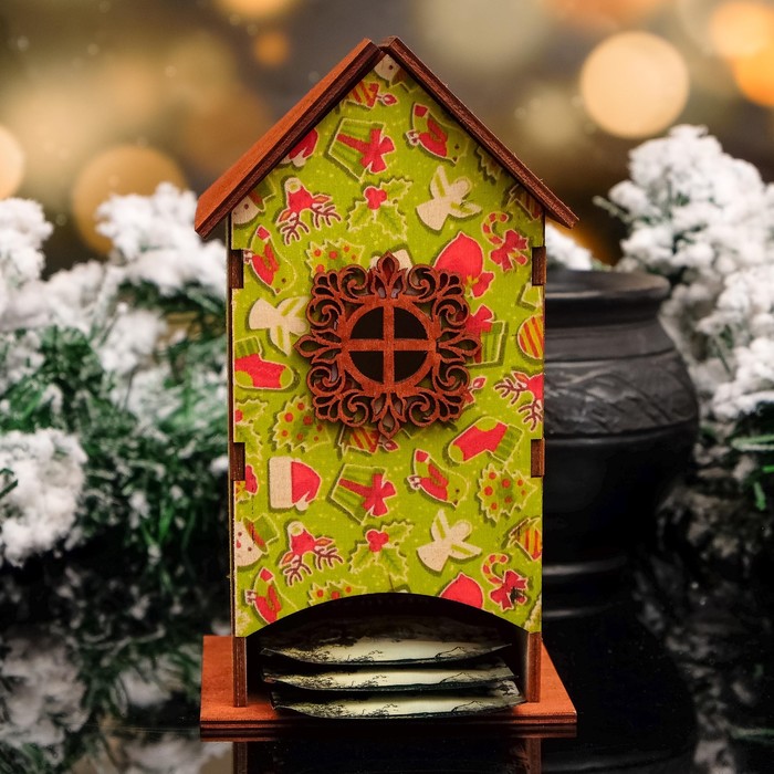 Чайный домик "Новогодние подарки", 8,5х9х18см - фото 1899625741