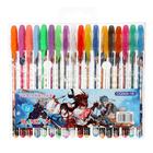 Набор гелевых ручек Calligrata, 18 цветов, металлик, узел 0.7 мм, корпус с рисунком, в блистере на кнопке - Фото 2