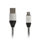 Кабель LuazON, microUSB - USB, 1 А, 1 м, оплётка нейлон, МИКС - Фото 1
