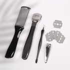 Набор для педикюра, 5 предметов, на блистере, цвет чёрный - Фото 3