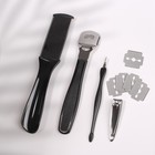 Набор для педикюра, 5 предметов, на блистере, цвет чёрный - Фото 4