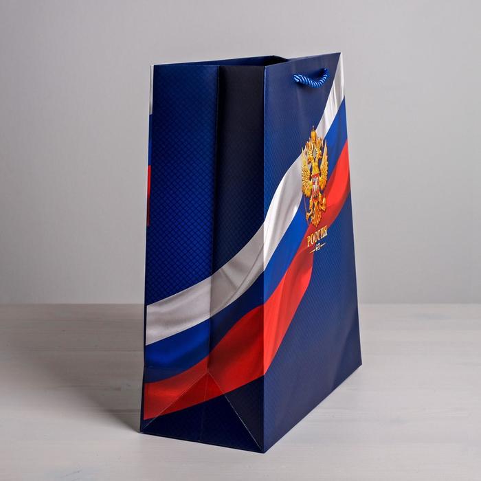 Пакет подарочный вертикальный, упаковка, «Россия», 25 х 32 х 12 см - фото 1884873215