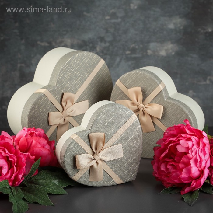 Набор коробок 3 в 1, 22 х 19,5 х 9 - 16 х 14,5 х 6 см МИКС - Фото 1