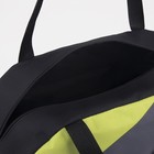 Сумка спортивная на молнии с подкладкой, наружный карман, цвет чёрный/серый/жёлтый - Фото 3