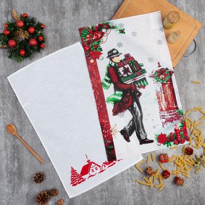 Комплект полотенец для кухни Spany «Джентльмен с подарками», 35x61 см - 2 шт