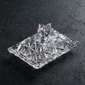 Маслёнка стеклянная «Ананас», 12x15x9,7 см
