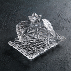 Маслёнка стеклянная «Ананас», 12×15×9,7 см - фото 8413051