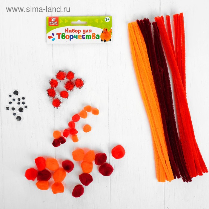 Набор для творчества из проволоки с ворсом, помпонов, глаз №8, МИКС - Фото 1