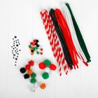 Набор для творчества из проволоки с ворсом, помпонов, глаз №12, МИКС - Фото 2