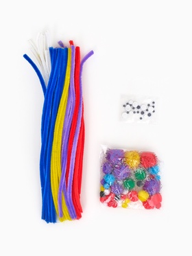 Набор для творчества из проволоки с ворсом, помпонов, глаз №13, МИКС