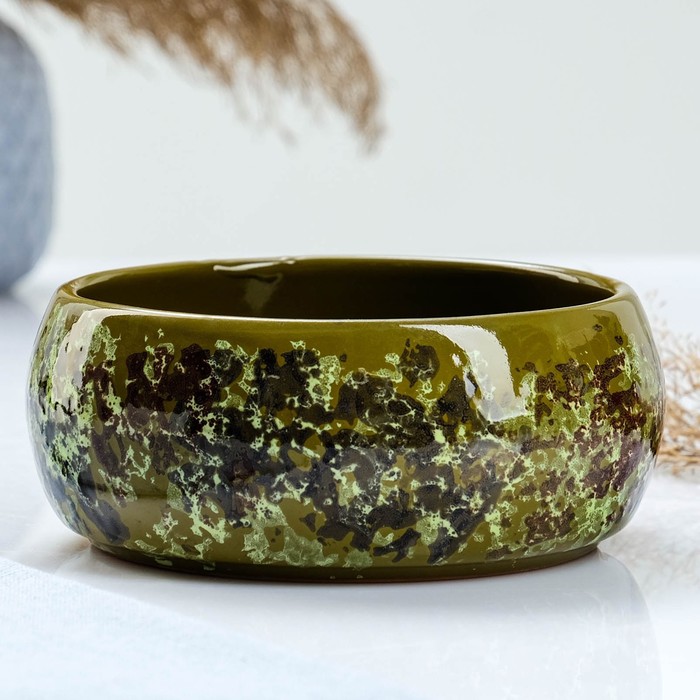 Судок для запекания Борисовская керамика «Малахит», 900 мл, 16.5×6.5 см, зелёный - Фото 1