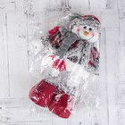 Мягкая игрушка "Снеговик в шубке - длинные ножки" стоит, 17х56 см, бело-красный - Фото 5