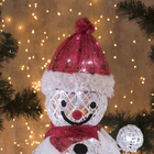 Фигура светодиодная "Снеговик в шапке и шарфе" 60 см, 60 LED, 220V, БЕЛЫЙ - Фото 3