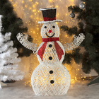 Светодиодная фигура «Снеговик» 55 × 85 × 35 см, металл, 220 В, свечение белое - фото 8854909