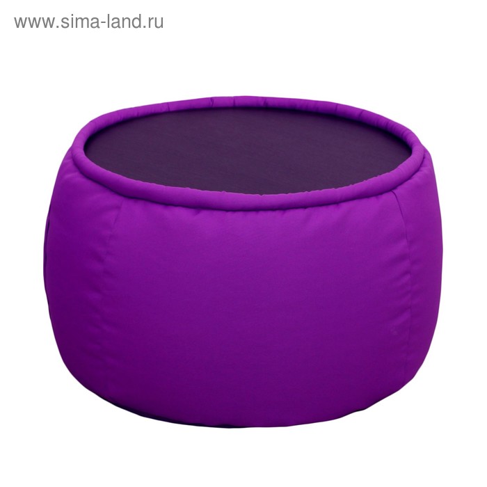Пуф круглый, размер 60х40 см, фиолетовый - Фото 1
