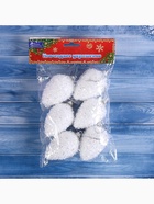 Ёлочные игрушки набор 6 шт. «Сосулька - пушинка», 4×6 см, белый - Фото 4