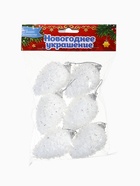 Ёлочные игрушки набор 6 шт. «Сосулька - пушинка», 4×6 см, белый - Фото 6