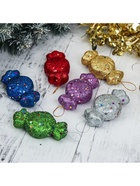 Ёлочные игрушки 6 шт. «Конфеты с блёстками» 3.5×7.5 см, МИКС - Фото 3