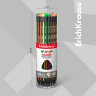 Карандаш чернографитный, ErichKrause «Vivo», HB, d=2.2 мм, с ластиком, дерево, трехгранный в тубусе, микс (комплект 14 шт) - фото 25974378