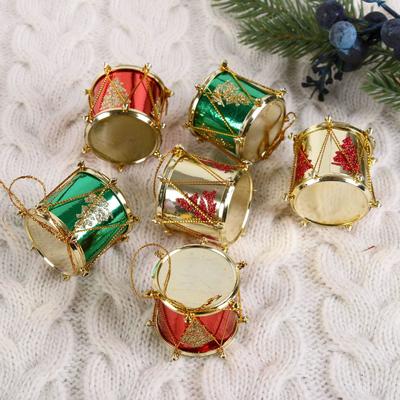 Ёлочные игрушки 6 шт. «Барабан» ёлочка, 3.5×3.5 см, МИКС