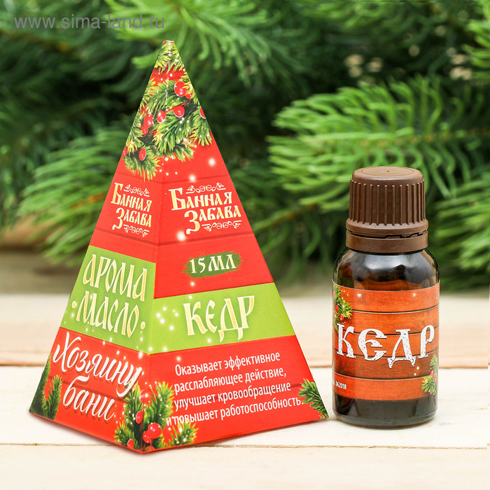Эфирное масло 15 мл "Хозяину бани!", кедр - Фото 1