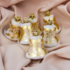 Ёлочные игрушки 6 шт. «Зимнее волшебство. Колокольчики с цветами» пластик, 5.5 см, бело-золотой - Фото 1