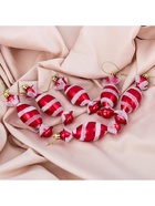 Ёлочные игрушки 6 шт. «Конфетки полосатые» 3.5×10.5 см, красно-белый - Фото 2