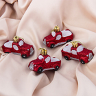 Ёлочные игрушки 4 шт. «Пикап», 7×3 см, красный - Фото 1