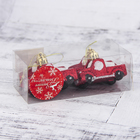 Ёлочные игрушки 4 шт. «Пикап», 7×3 см, красный - Фото 2