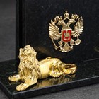 Набор настольный "Герб с львом", змеевик - фото 9049974