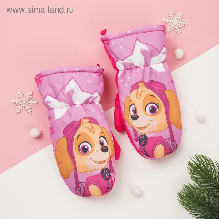 Рукавицы (варежки) зимние PAW PATROL "Скай"  р-р 12  (1,5-2 года), розовый - Фото 1