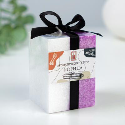Ароматическая свеча куб «Кристаллический узор», корица, 5×7.5 см