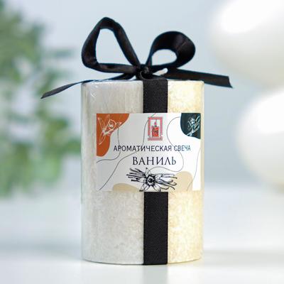 Ароматическая свеча-цилиндр «Кристаллический узор», ваниль, 5×7.5 см