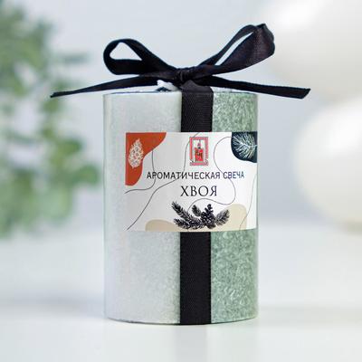 Ароматическая свеча-цилиндр «Кристаллический узор», хвойный, 5×7.5 см
