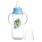 Бутылочка для кормления «Собачка Джекки», классическое горло, приталенная, с ручками, 250 мл., от 0 мес., цвет голубой - фото 321447633