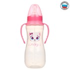 Бутылочка для кормления «Кошечка Софи», классическое горло, приталенная, с ручками, 250 мл., от 0 мес., цвет розовый - Фото 9