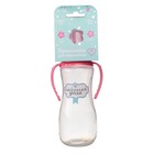 Бутылочка для кормления «Любимая доченька», классическое горло, приталенная, с ручками, 250 мл., от 0 мес., цвет розовый - Фото 4