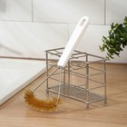 Щётка для чистки посуды и решёток-гриль Доляна, 23,5×11 см, с металлической щетиной - фото 318115700