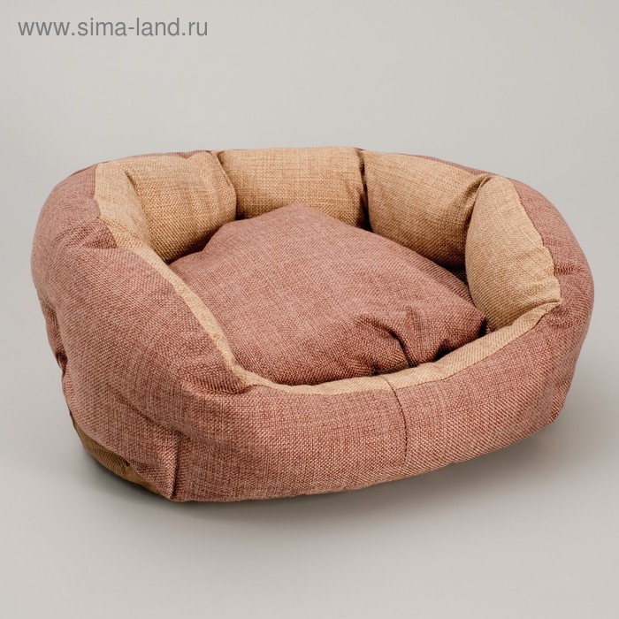 Лежанка "Комфорт", 38 х 25 х 14 см, рогожка, коричневый - Фото 1