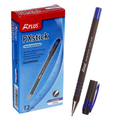 Ручка шариковая Aplus, антискользящий корпус, узел 0.7мм, чернила синие