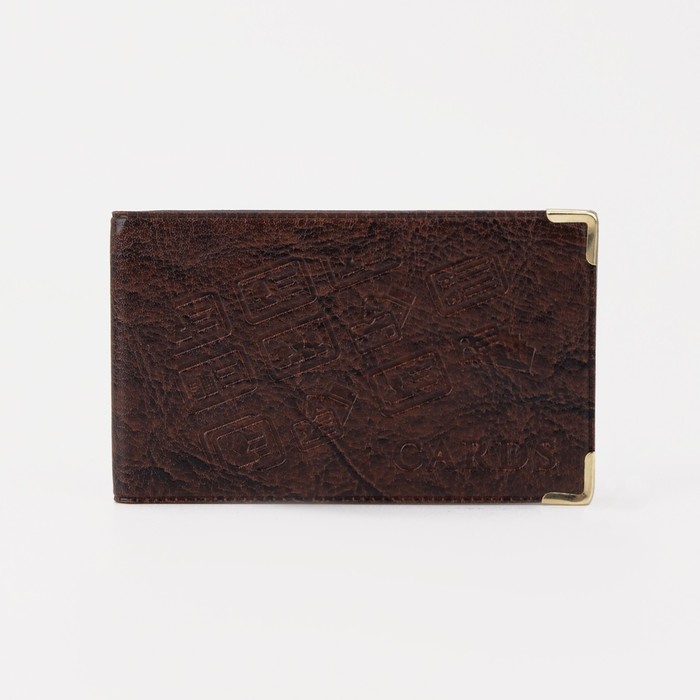 Визитница, 18 карт, коричневая - Фото 1